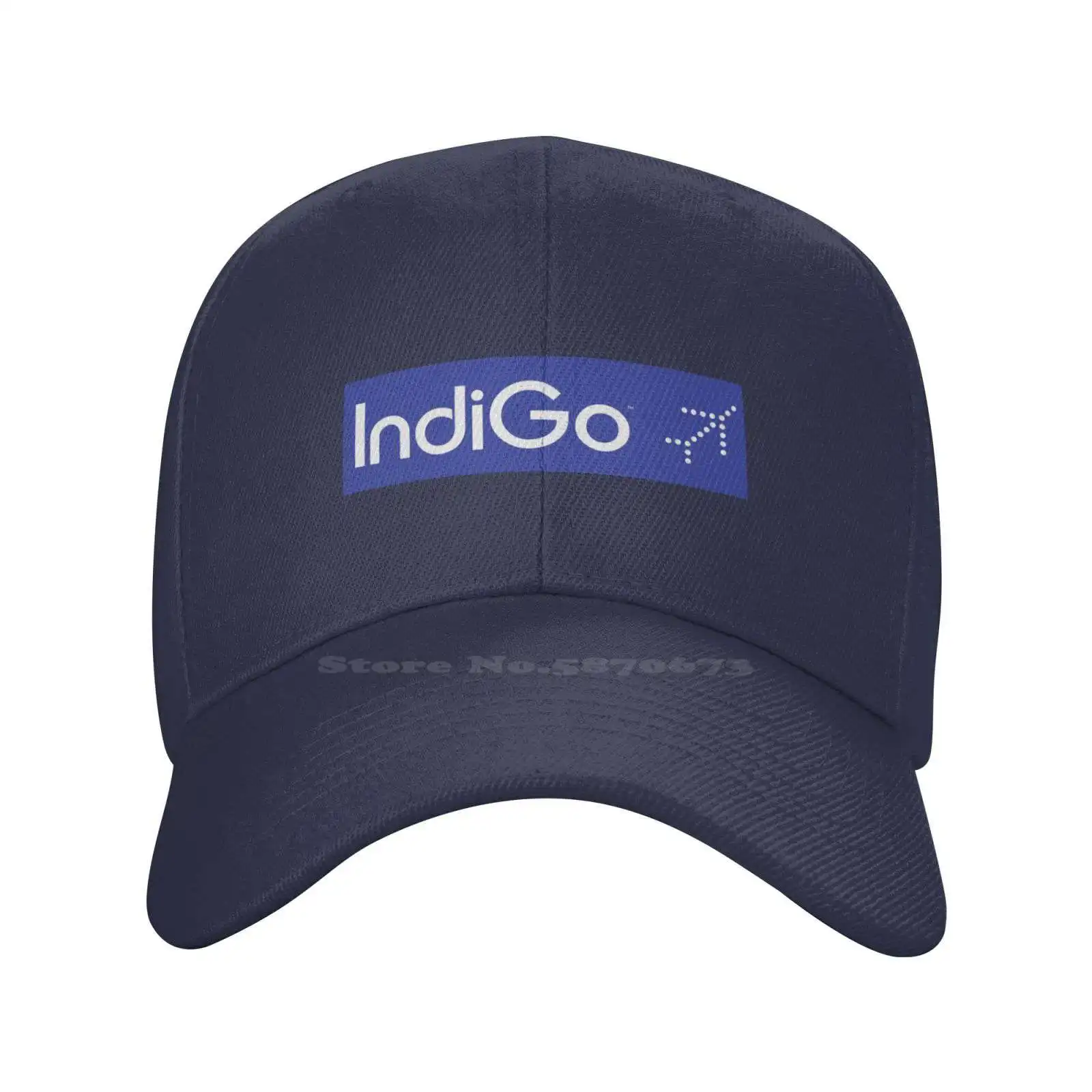 IndiGo Logo-ul Imprimat Grafic Logo-ul de Brand de Înaltă calitate Denim capac Tricotate pălărie de Baseball capac . ' - ' . 2