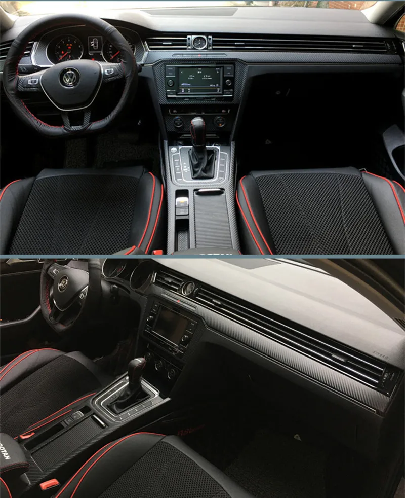 Interior Panou de Control Central Fibra de Carbon de Protecție Și Decalcomanii Autocolante de styling Auto Pentru VW Volkswagen Passat B8 sedan . ' - ' . 2