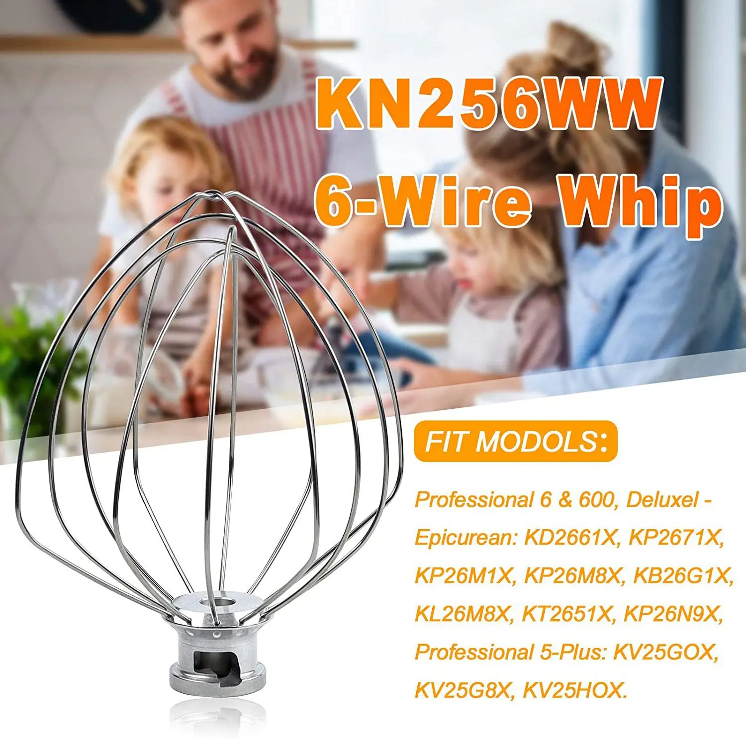 KN256WW 6-Sârmă Bici Atașament pentru KitchenAid 5-6 Litru Bol-Lift Mixer Accesoriu de Înlocuire, Crema de Ou Agitator . ' - ' . 2