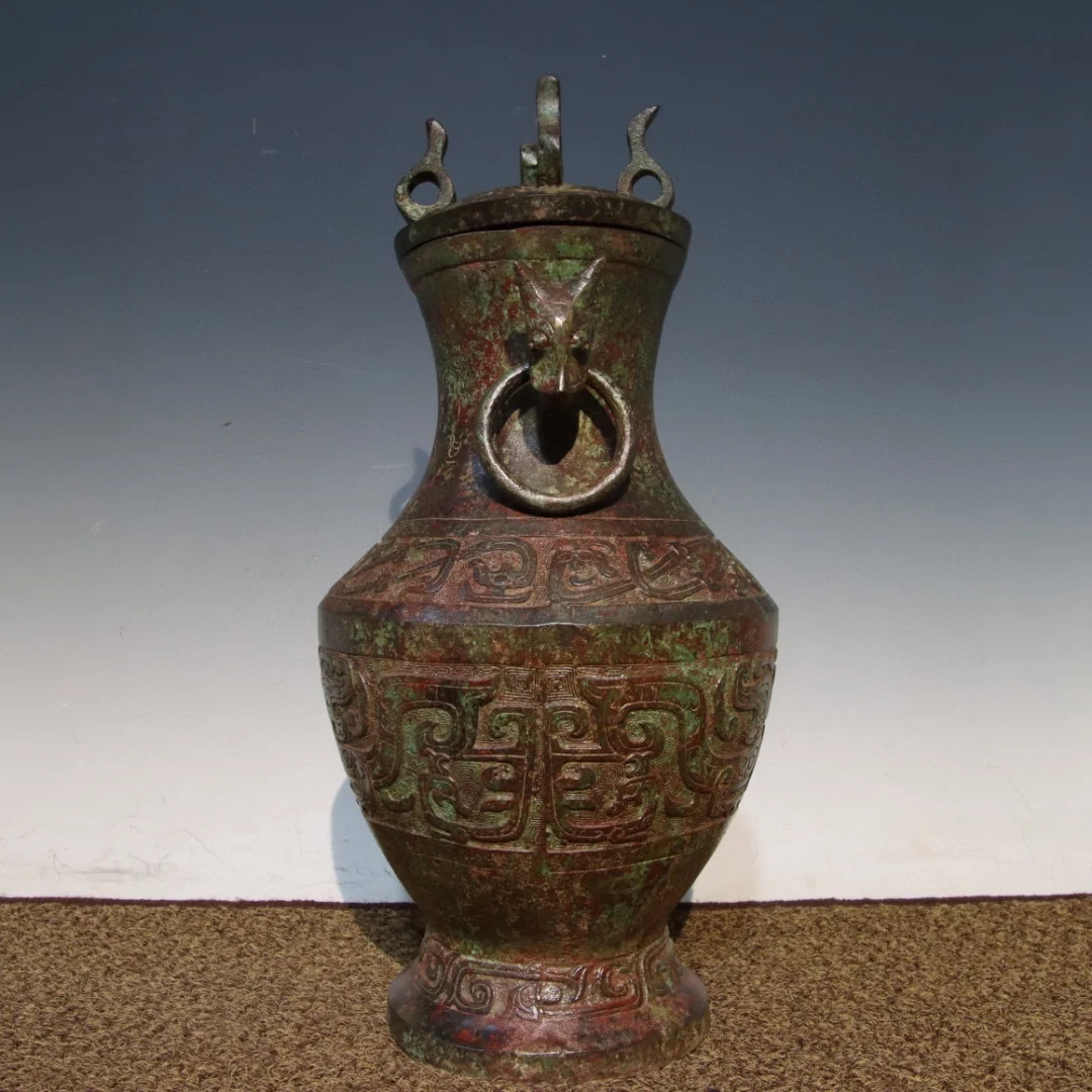 LAOJUNLU Bronz Inscripția Inel Dublu Sticla Stil 722 Tradițională Chineză Stil de Antichități Fine Art, Cadouri de Artizanat . ' - ' . 2