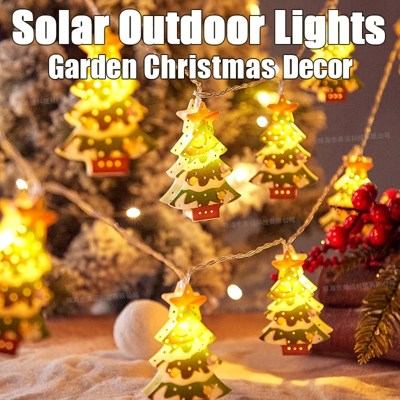 LED-uri în aer Liber, Solar Crăciun Snowmans Lumini Creative Racord Elan Șir de Lămpi de Vacanță Scena Draperii Grădini Decor Petrecere . ' - ' . 2