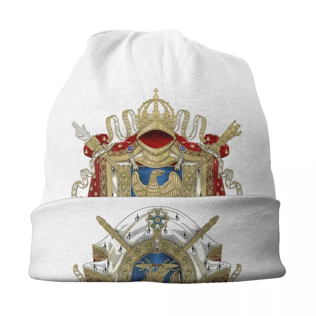 Mai Stema Imperiului Francez Chelioși Căciuli Capace De Streetwear Iarnă Tricot Pălării Unisex Pentru Adulti Franța Flag Capota Pălării . ' - ' . 2