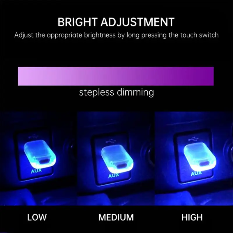 Masina Mini USB LED Light Touch Comutator RGB Colorate Auto Interior Atmosferă de Lumină Decor PC-ul Mobil de Încărcare Putere Lampă Mică . ' - ' . 2