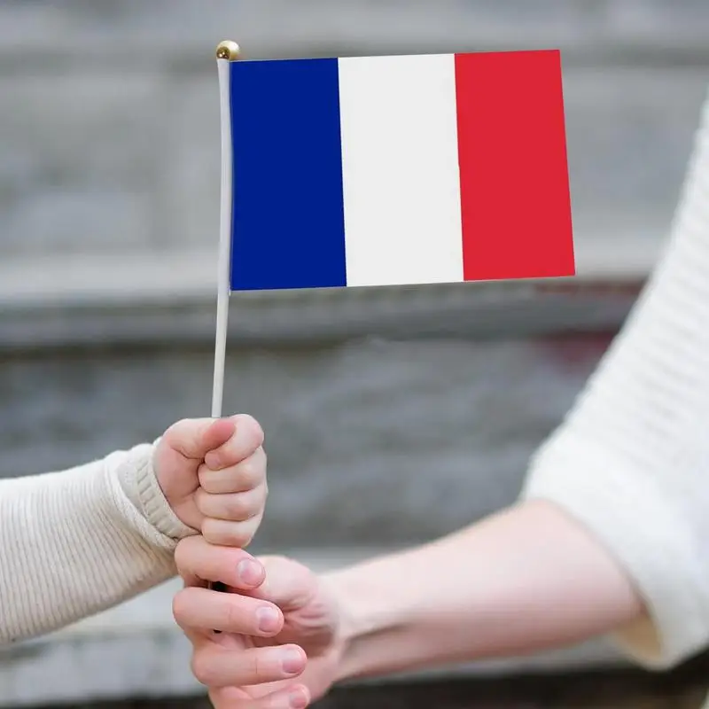 Mini-Pavilion francez 10buc franceză Mici Mini Mână Steaguri 5.5 X 8.3 inch Franța Flag Mini Stick Mici Steaguri Pentru Activitatea Parada . ' - ' . 2