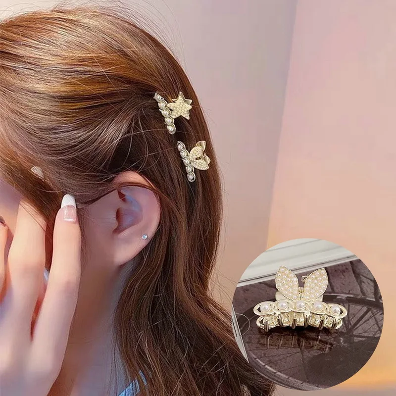 Moda Pearl Stras Mini Gheare de Păr pentru Femei Rechin Mic Clip Multi-forma de Par Clip Metal de Par Clip Fete Accesorii de Par . ' - ' . 2