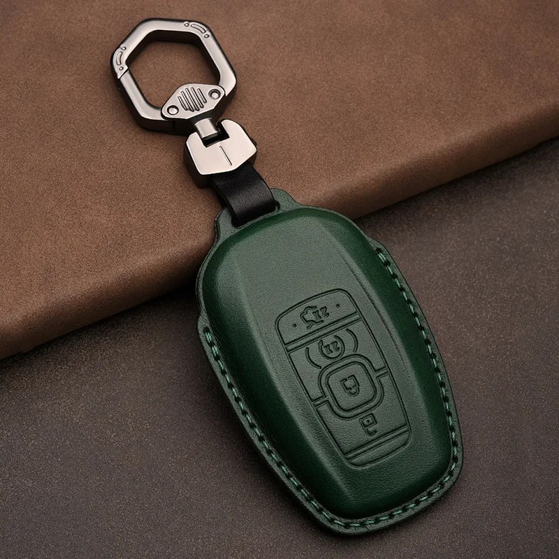 Noua Piele naturala Auto Smart Key Caz Titularul de Acoperire Lant pentru Ford Lincoln MKC MKZ . ' - ' . 2