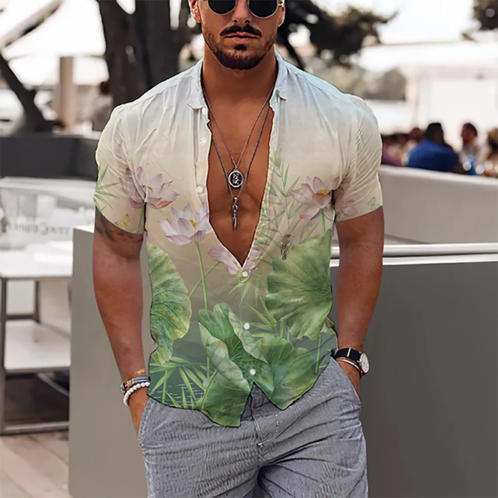 Nouă Bărbați Harajuku Vara Aloha camasa Tropical cu Flori Imprimate 3D Moda Tricou Unisex Street Casual, de Plaja cu Maneca Scurta Tricou Top . ' - ' . 2