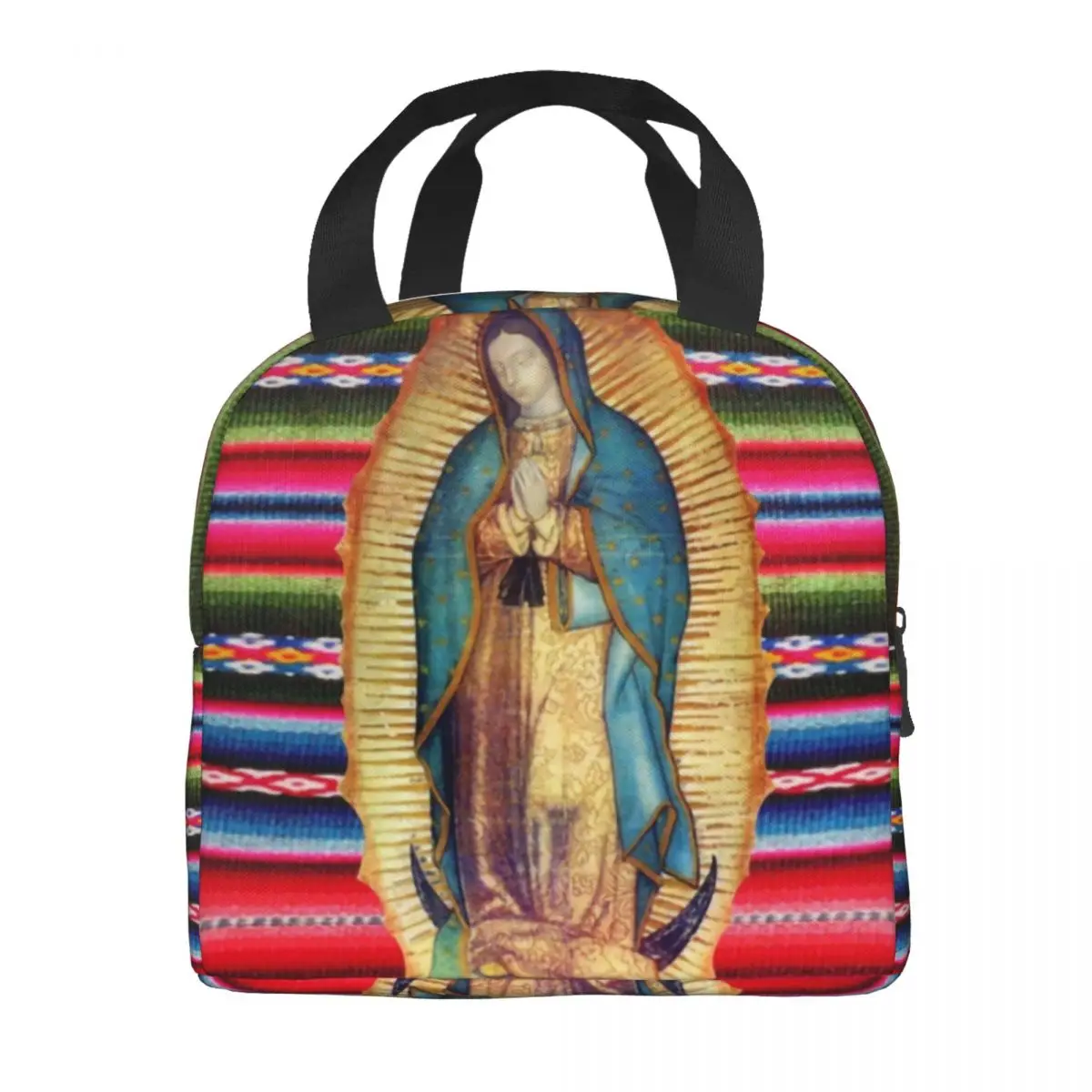 Our Lady Of Guadalupe Virgen Maria Zarape Izolate masa de Prânz Sac pentru Femei Impermeabil Fecioara Maria Catolică Termică Cooler Bento Box . ' - ' . 2