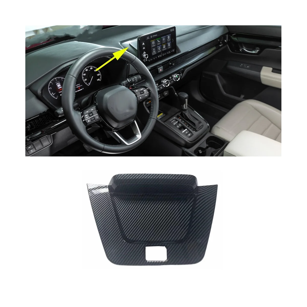 Pentru Honda CR-V CRV 2023 Mașina de Centru Consola Ecranul de Navigare Înapoi Capacul Bazei Accesoriile ABS Fibra de Carbon . ' - ' . 2