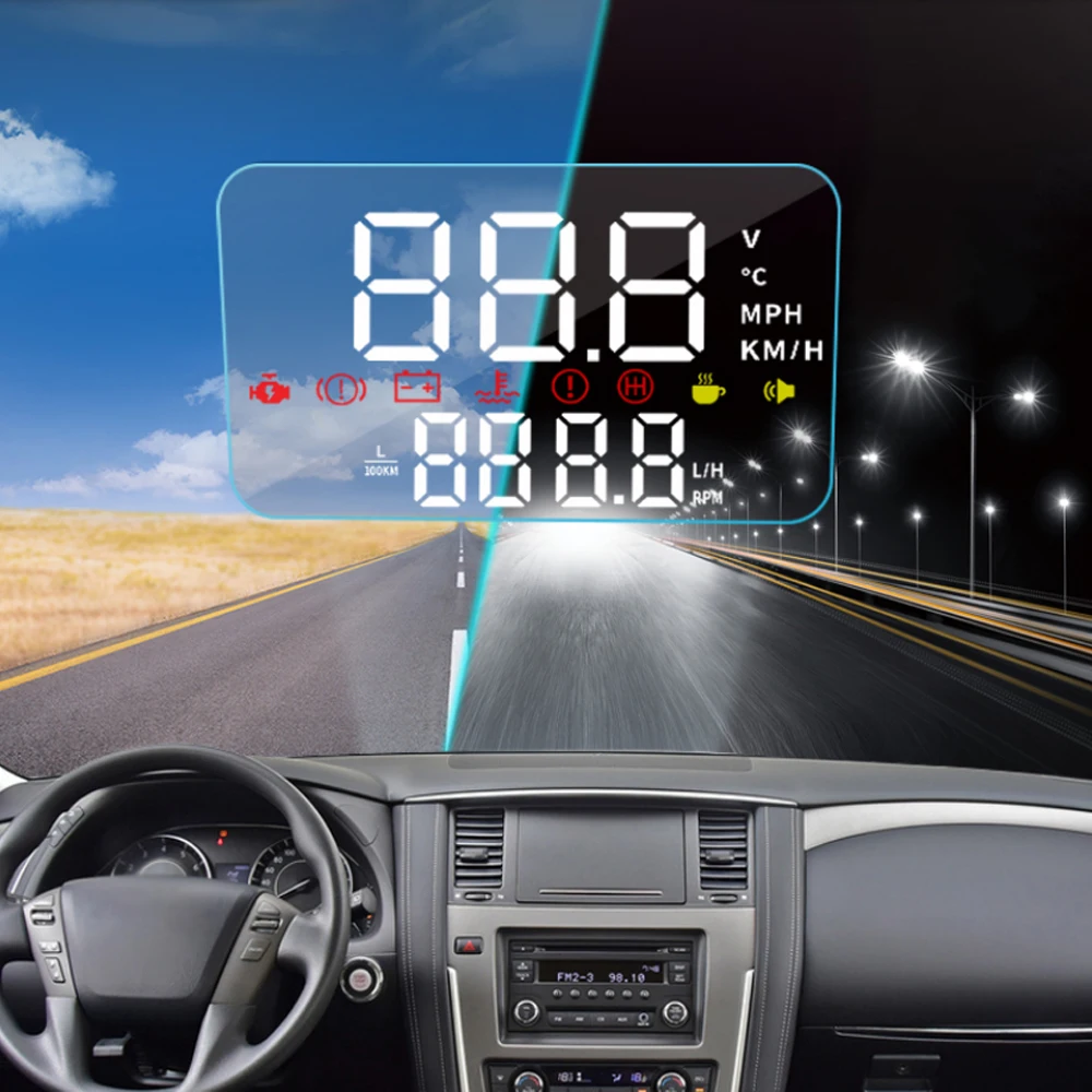Pentru Nissan Patrol Y62 Armada 2018-2022 Masina HUD Head Up Display Parbriz Viteza Proiector de Alarmă de Securitate Depășirea vitezei RPM Tensiune . ' - ' . 2