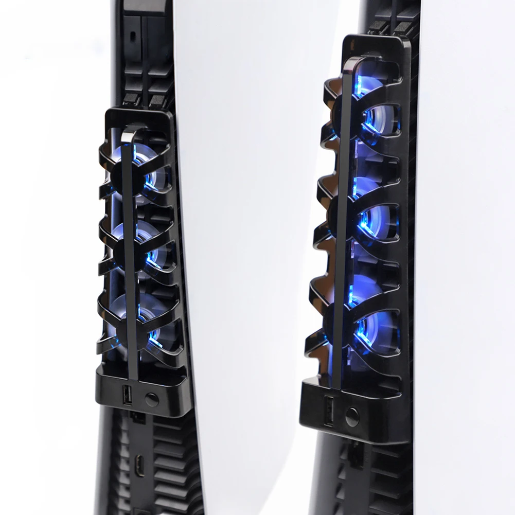 Pentru PS5 Consola de Ventilatoare de Răcire Radiator Disc/Digital Editions Modernizate Cooler Ventilator cu LED Albastru Lumina Hub-uri USB pentru Sony PS5 Consol . ' - ' . 2