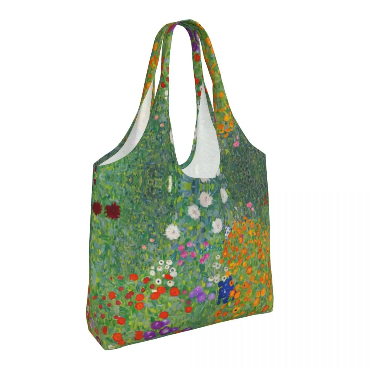 Personalizat Gustav Klimt Grădină De Flori Panza Geantă De Cumpărături Femei Portabil De Mare Capacitate Alimentar Pictura Shopper Tote Pungi, Genți De Mână . ' - ' . 2