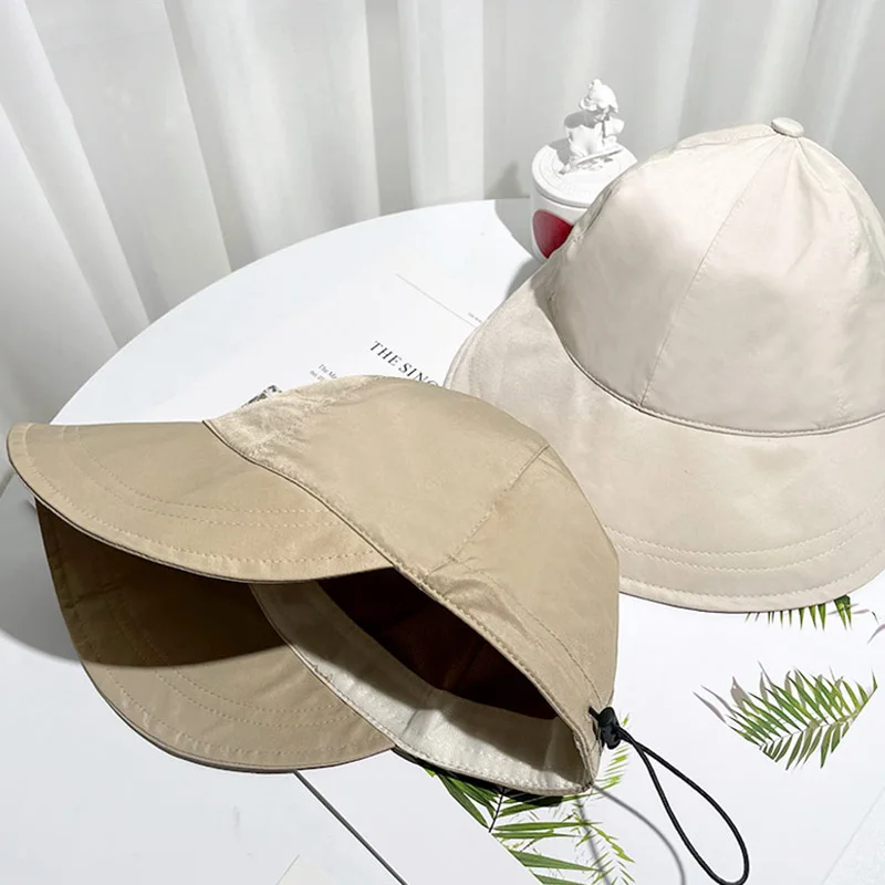 Pliabil Margine Largă Pălărie de Soare Cordon Reglabil Capace pentru Barbati Femei Palarii de Plaja Vara uscare Rapidă Viziere Pescar Capac . ' - ' . 2