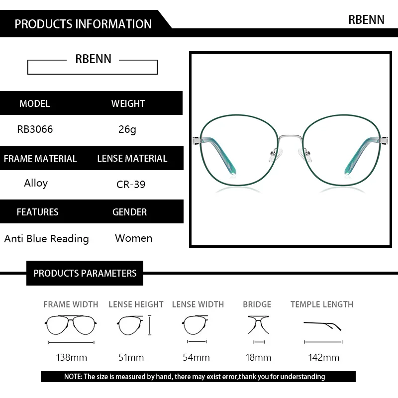 RBENN Nou Design Anti Blue Light Ochelari Femei Ultralight Rotund Ochelari de vedere de Calculator Cititori +1.50 1.75 2.50 . ' - ' . 2