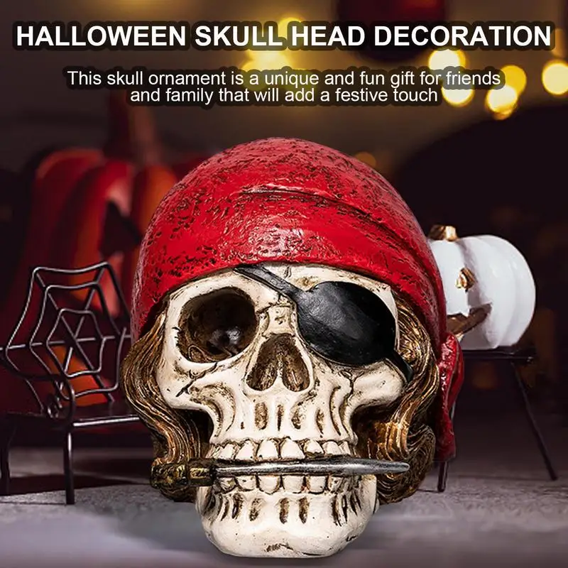 Rășină Craniu Decor Textura Fină Și Decor De Halloween Realist Schelet Ornament Anti Decolorare Pirat Craniu Decor Rece Rasina De Artizanat . ' - ' . 2