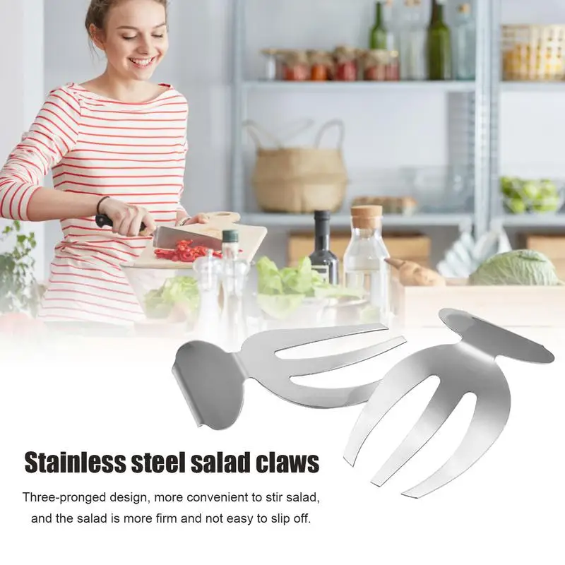 Salata Clește Pentru Servirea 2 Pachete Inodor Rust-proof Inoxidabil Oțel Salata Server Salata Ustensilă Set Pentru Bucatarii Petreceri Nunti . ' - ' . 2