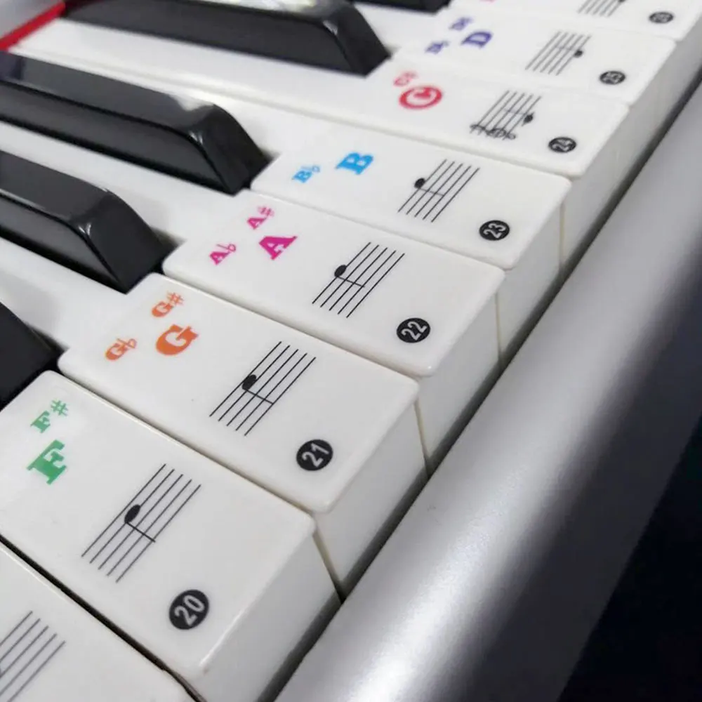 Tastatură De Pian Autocolante Colorate Transparente Pentru Clape De Pian Autocolante Pentru 49/61/76/88 Set Complet Autocolante Pian Spectru Autocolant . ' - ' . 2