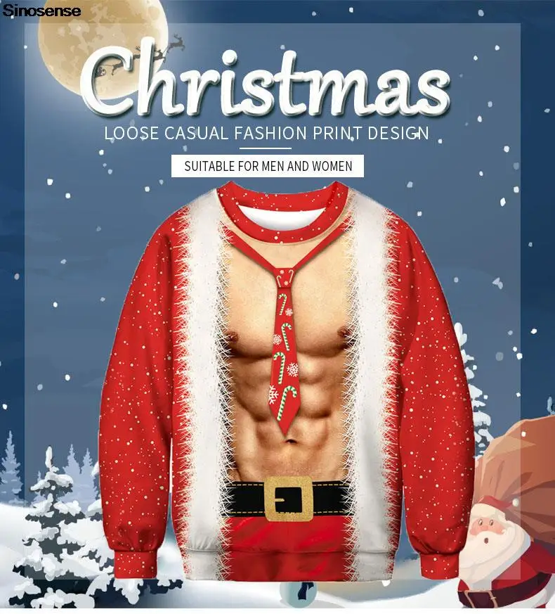 Unisex e Urât Pulover de Crăciun 3D Print Digital Petrecere de Vacanță Crewneck Tricou Pulover Bărbați Femei Lipicios Crăciun Pulovere Topuri . ' - ' . 2