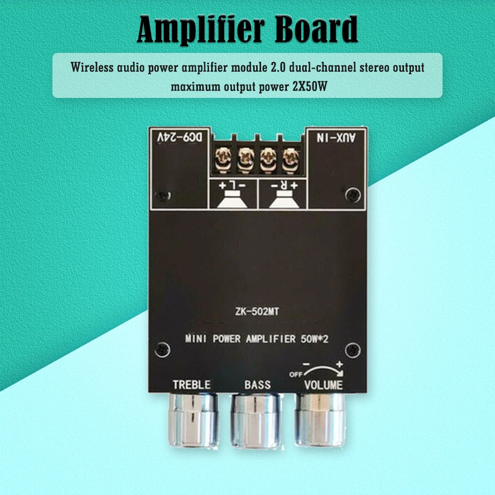 ZK-502MT 2x50W 2.0 Canal Subwoofer Bord Amplificator Audio Stereo Speaker Module pentru Mall Difuzor . ' - ' . 2