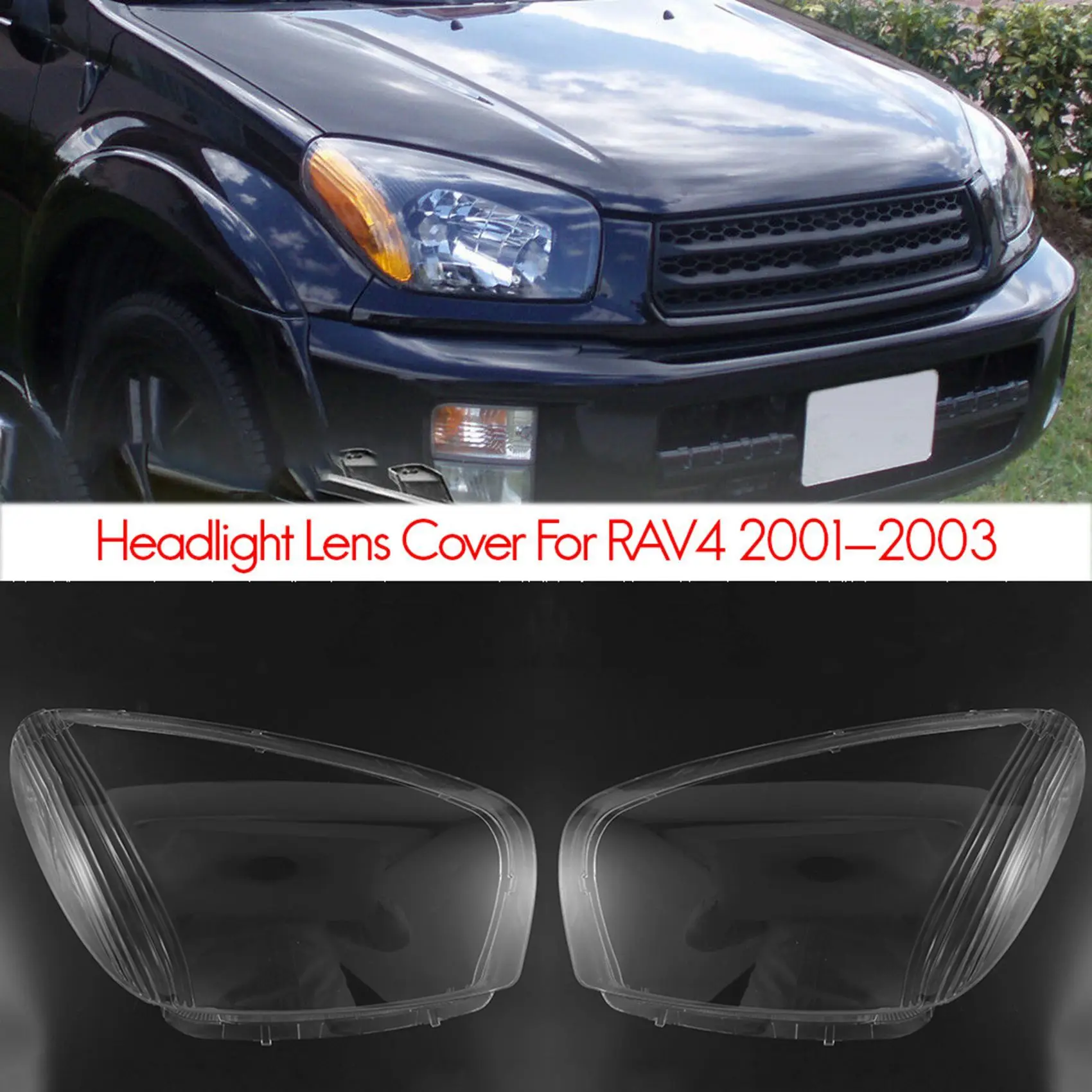 pentru Toyota Rav4 2001 2002 2003 Partea Stanga, Far de Masina Acoperi capul lumină lampă cu Abajur Transparent Coajă Lentilă de Sticlă . ' - ' . 2