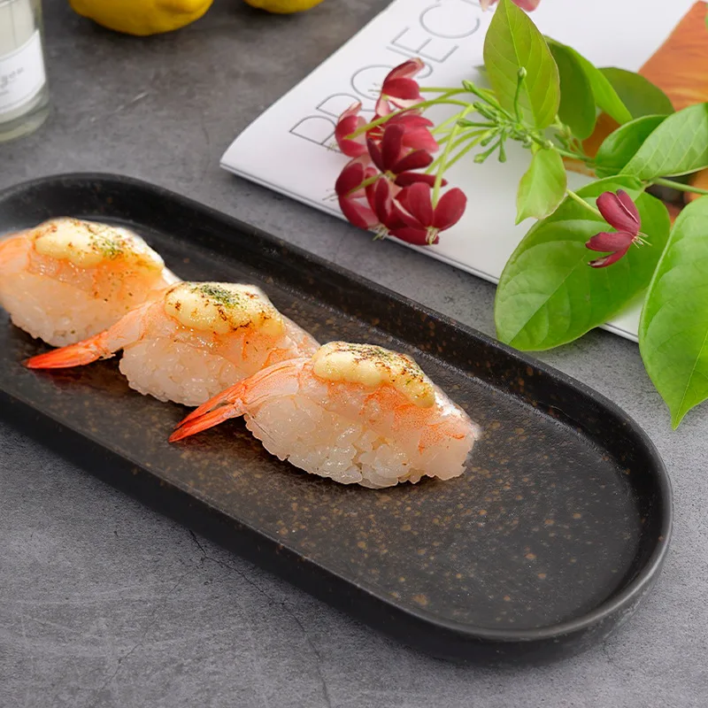 placa de sushi, Japoneză tacamuri, dreptunghiular, oval, farfurie, gresie, placa de zi cu zi, de uz casnic tacamuri, pește placă și placă plană. . ' - ' . 2