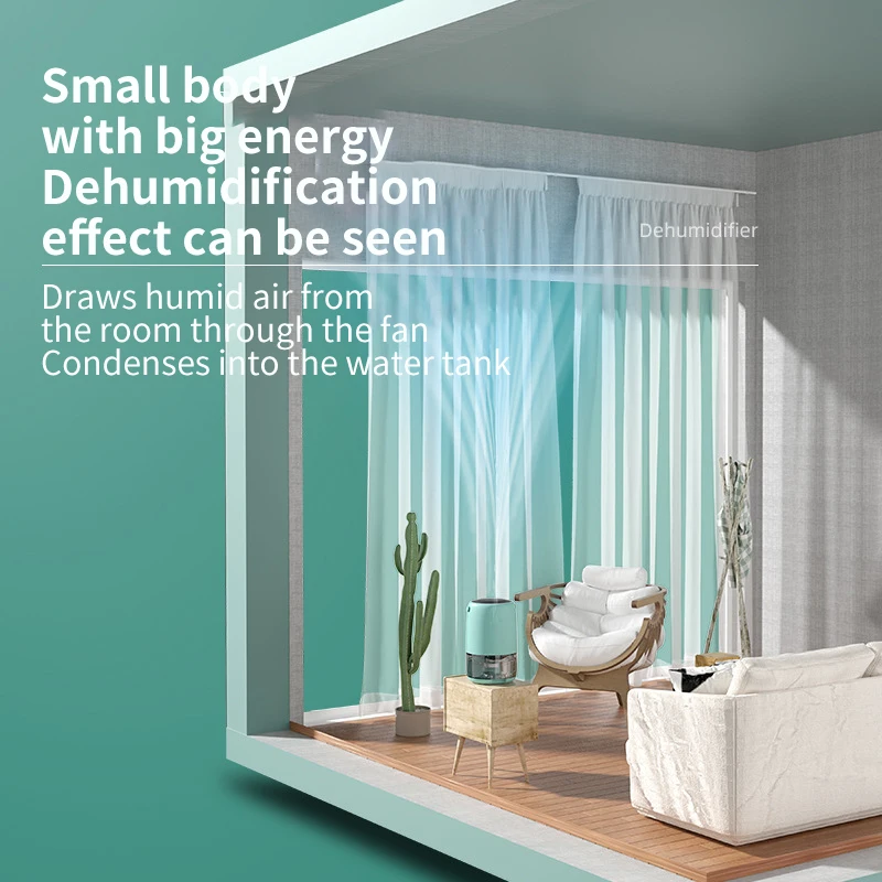 1100ML dezumidificator liniștit acasă dezumidificator mic interioară umiditate uscător de dormitor de purificare a aerului dezumidificator 220V . ' - ' . 3