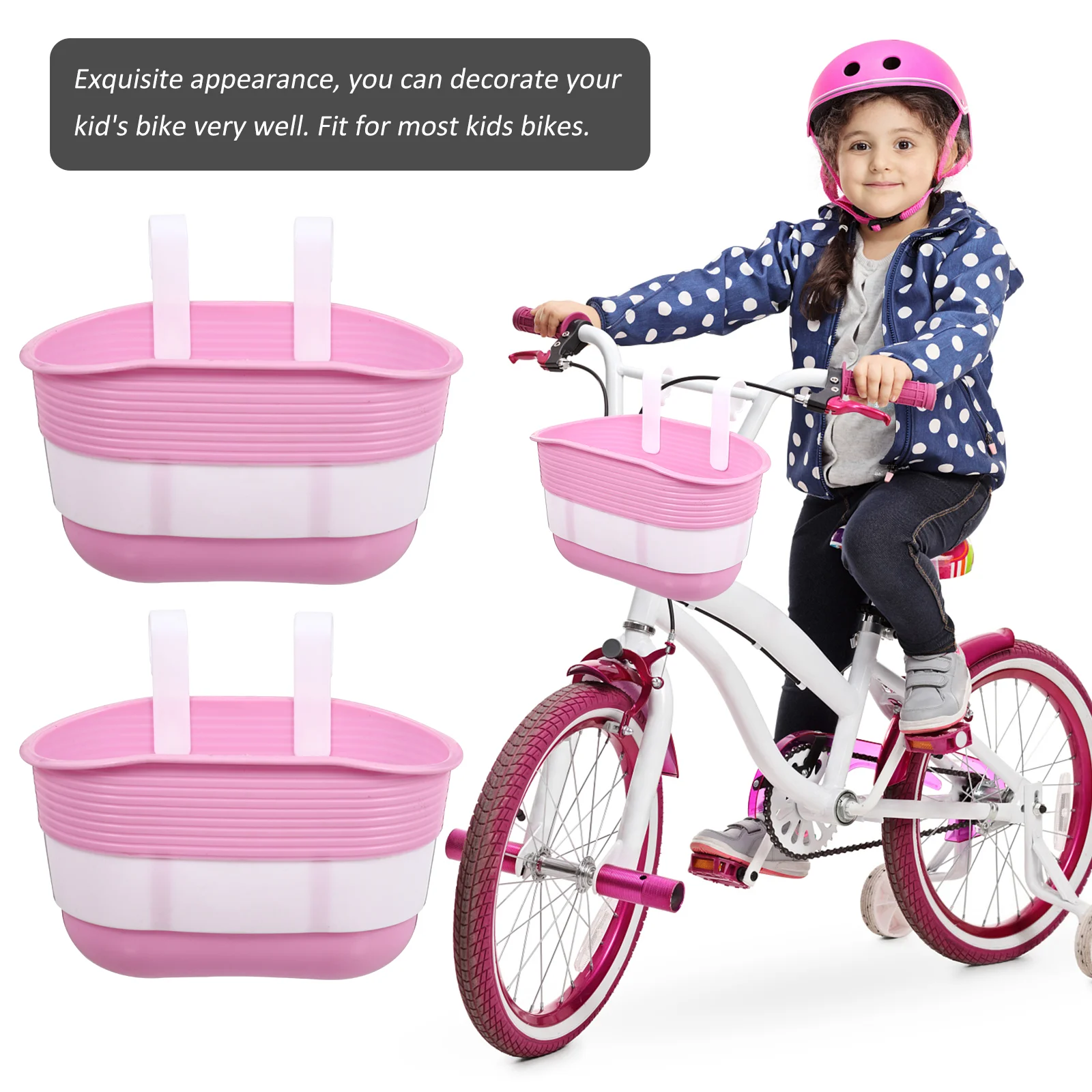 2 Buc Coș de Biciclete Fata de Plastic Container de Depozitare Ghidon Scuter Copii Om Cârlige Copii accesorii . ' - ' . 3