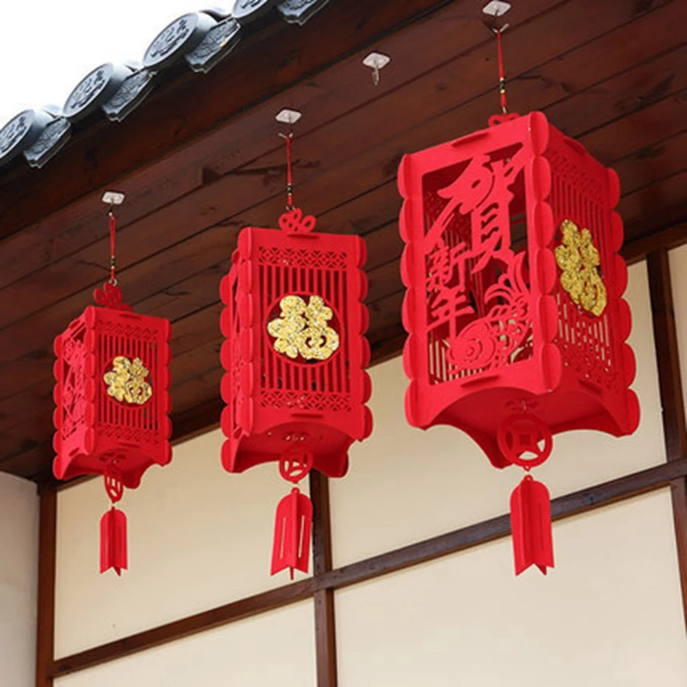 2 Bucata Felinare Roșii Chinezești Decoratiuni pentru Anul Nou Chinezesc, Festivalul de Primăvară din China Nunta Celebration Decor Mici . ' - ' . 3