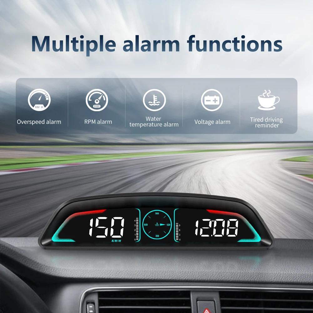 2023 Nou HUD Heads Up Display Digital Inteligent HUD Vitezometru Temperatura Apei Indicator de Tensiune Consum de Combustibil cu Funcția de Alarmă . ' - ' . 3