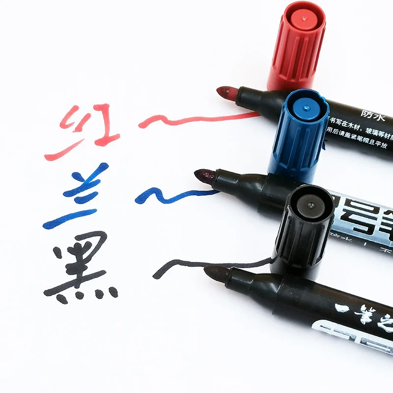 3Pcs/Set Permanentă Reîncărcabile Marker rezistent la apa Cerneală Fine Punct de Cerneală Ulei 1,5 mm Albastru Negru Roșu Rotund Toe Culoare Fin carioci . ' - ' . 3