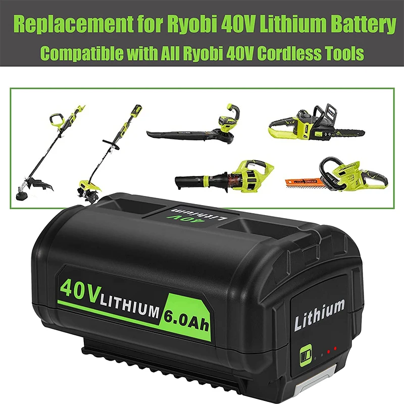 40V 6.0 Ah baterie Reîncărcabilă Litiu-Ion Baterie Pack,pentru Ryobi 40 De Volți de Tuns iarba de Colectare Uneltele electrice fără Fir OP4040 OP4050A Baterie . ' - ' . 3