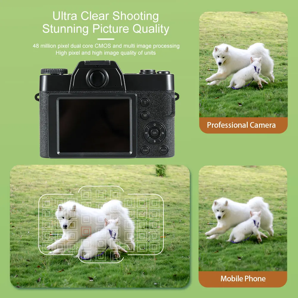 4K HD Retro camera Video Anti-shake aparat de Fotografiat Digital Auto Focus 48MP Călătorie aparat de Fotografiat Portabil Integrat de Înregistrare 16X Zoom Suport TF . ' - ' . 3