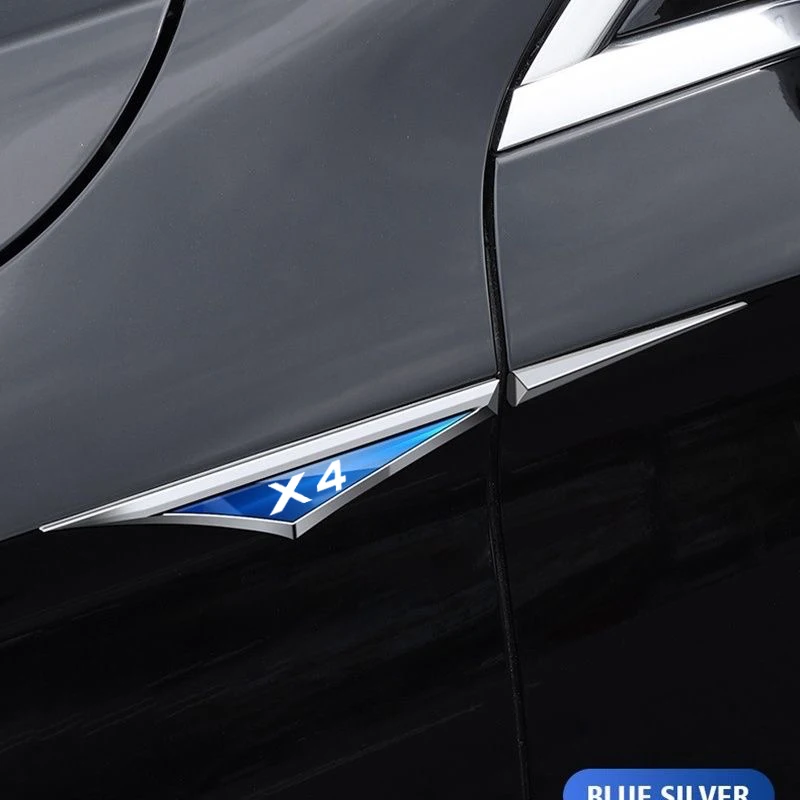 Accesorii auto 2 buc/Set Pentru BMW X4 Masina Fender Metal Autocolant Decorativ Exterior Decalcomanii de Modificare Masina Emblema . ' - ' . 3