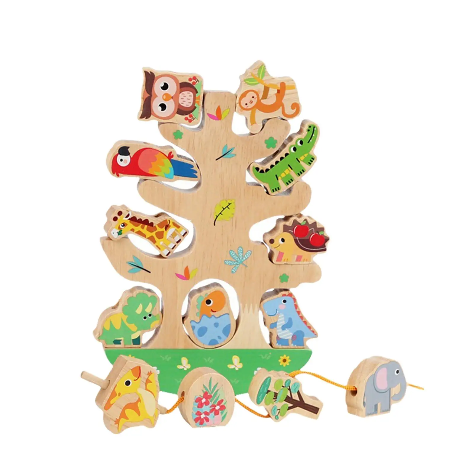 Animale din lemn de Stivuire Jucării Siret Margele Jucării pentru Vacanta de Anul Nou de Varsta 3-6 . ' - ' . 3