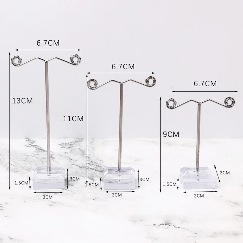 Baza de acril de Bijuterii Raft Display Stand Forma de T Cercei Știfturi de Ureche Display Stand Organizator Suport pentru Stud Legăna Cercei Cerc . ' - ' . 3