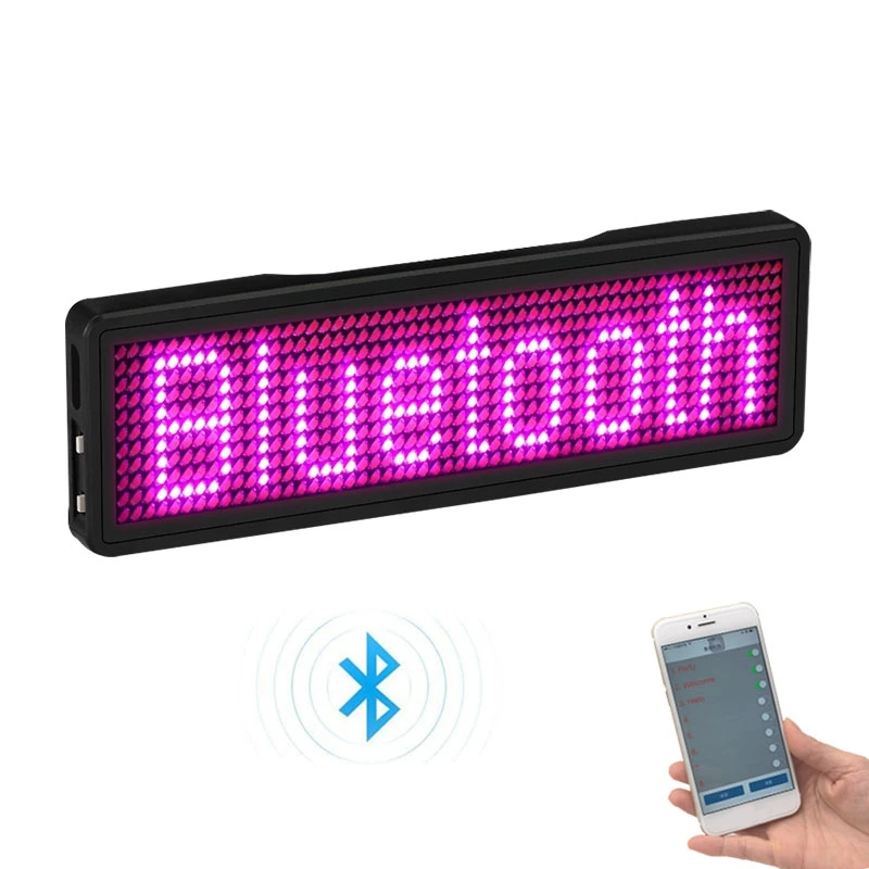 Bluetooth LED Numele Insigna Reîncărcabilă Lumina Semn de BRICOLAJ Programabile Scrolling Message Board Display LED,Tip 2 . ' - ' . 3