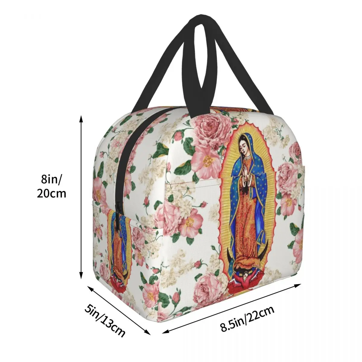 Bolsas de almuerzo aisladas de la Virgen de Guadalupe, enfriador térmico impermeabile, caja Bento de la Virgen María católica de . ' - ' . 3