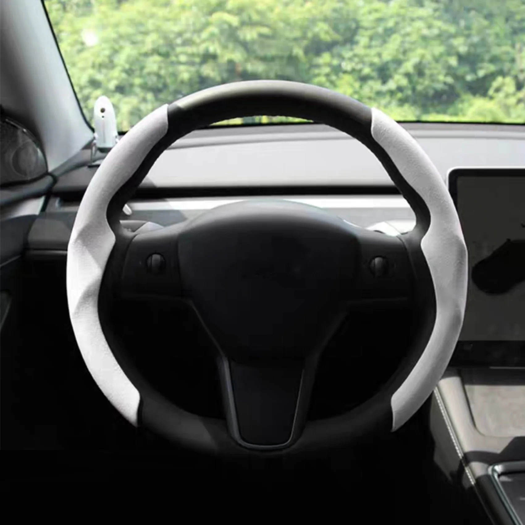 Capac Volan pentru Tesla Model 3 Model Y 2017-2022 Auto Non Alunecare Volan Protector de Acoperire Respirabil, Alb . ' - ' . 3