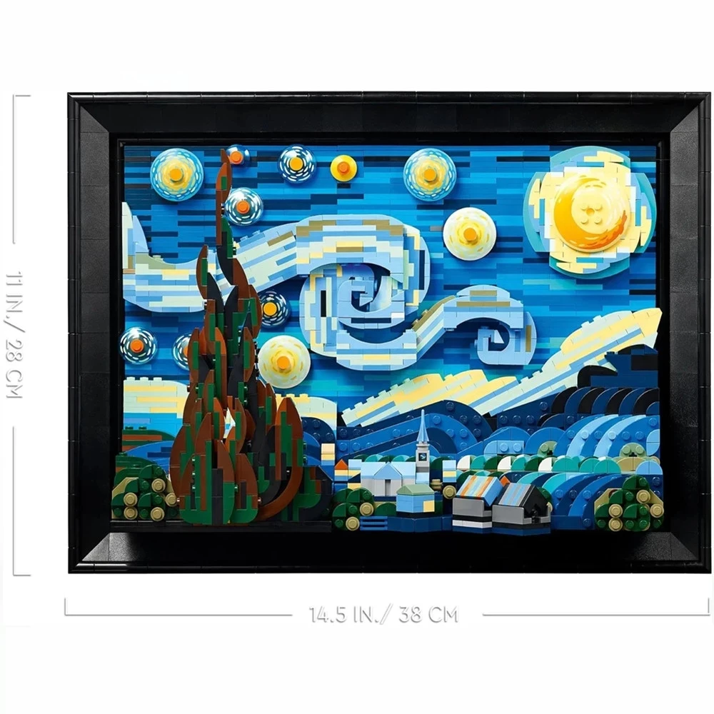Compatibil 21333 Vincent Van Gogh Noaptea Înstelată Blocuri De Arta Pictura Cărămizi Moc Idei Acasă Decorae Educație Jucarie Cadou . ' - ' . 3