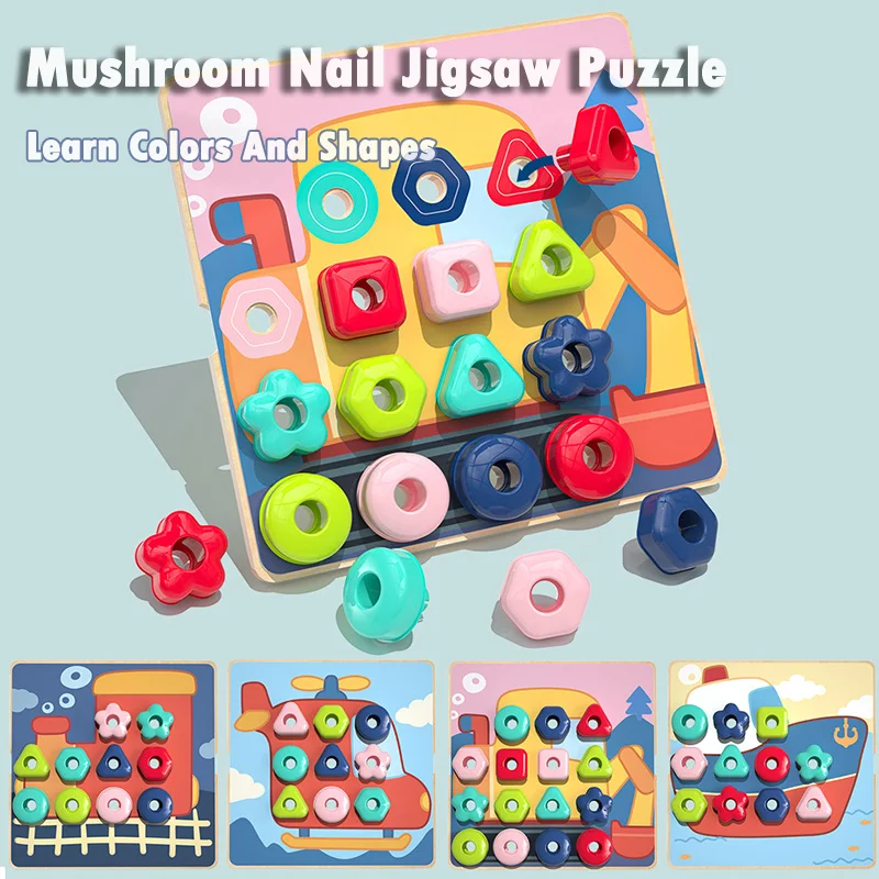Copiii Montessori Culoare Pegboard Jucării 3D de Învățare Educație Handmade-Uri Filetare Joc de Activități de Educație Jucărie . ' - ' . 3