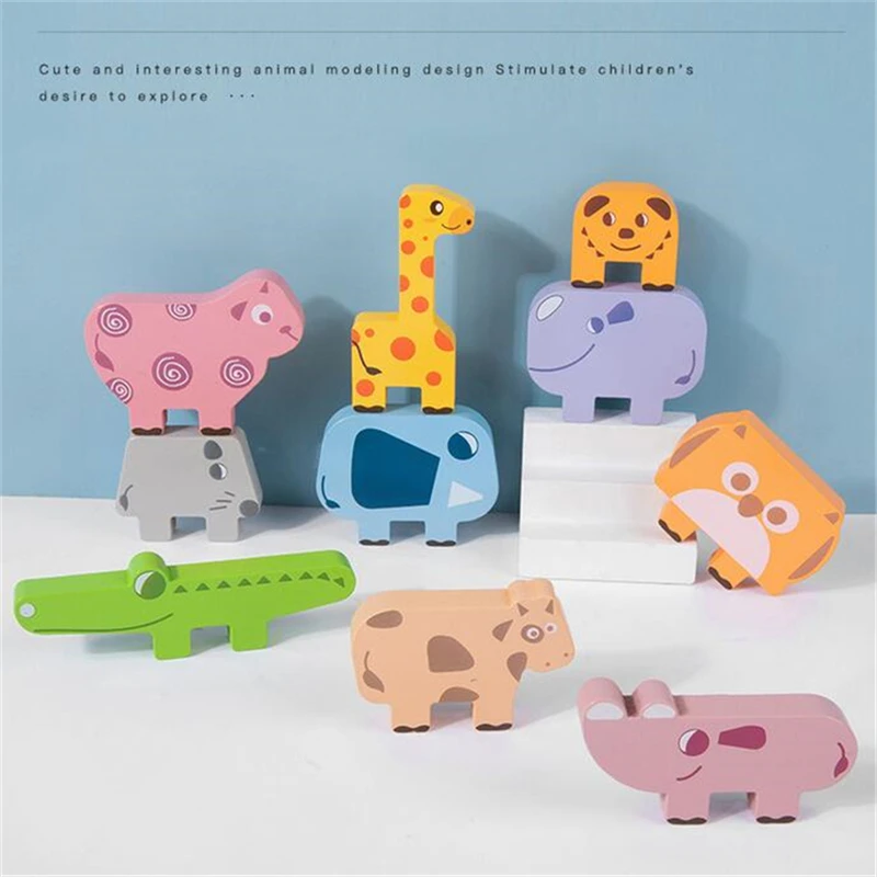 Copiii Montessori Jucării Din Lemn Animale De Echilibru Blocuri Jocuri Educative Stivuire Bloc Mare Clădire De Lemn Jucărie Băiat Fată . ' - ' . 3