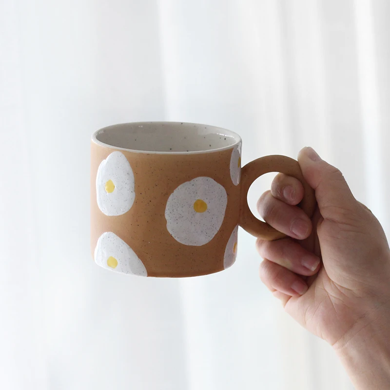 Creativ De Pictat Ouă Fierte Cana Ceramica Mic Dejun Cafea Cu Lapte Cesti De Ceai Bucătărie Drinkware Cuptor Cu Microunde Masina De Spalat Vase În Condiții De Siguranță . ' - ' . 3