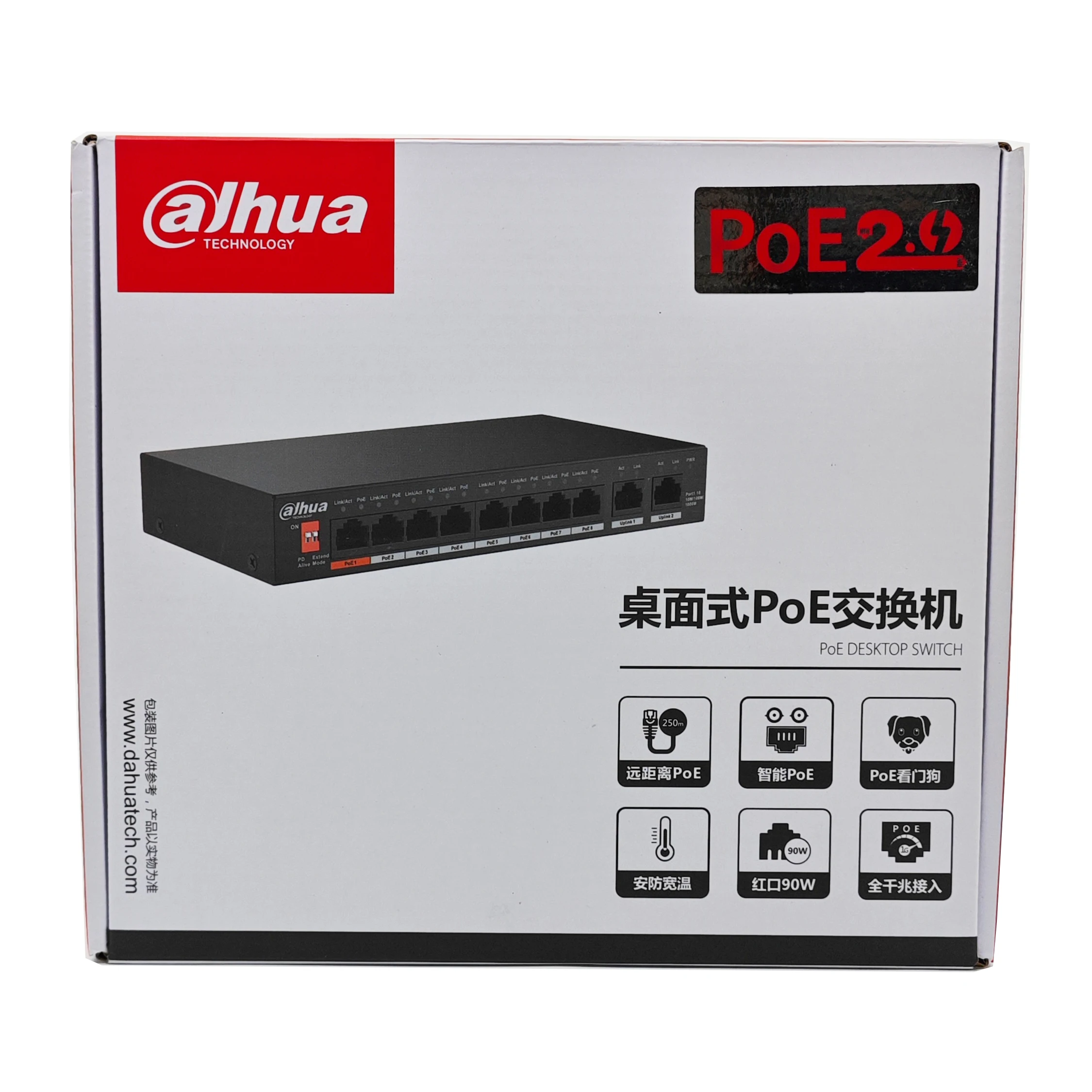 Dahua DH-S3000C-8GT2GT-DPWR 8CH Gigabit PoE Switch 1000M 8POE 2Uplink Porturi Switch de Rețea Ethernet Alimentare Pentru Camera IP . ' - ' . 3