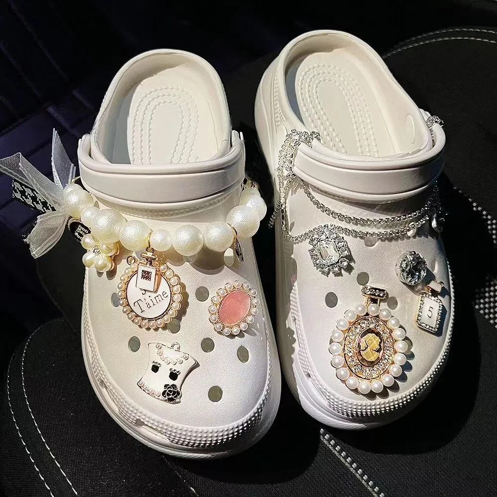 De lux Stras Pearl Croc Farmece DIY Designer de Bijuterie Pantofi Decaration Farmec pentru Croc Saboți Copii Femei Cadouri Fete . ' - ' . 3