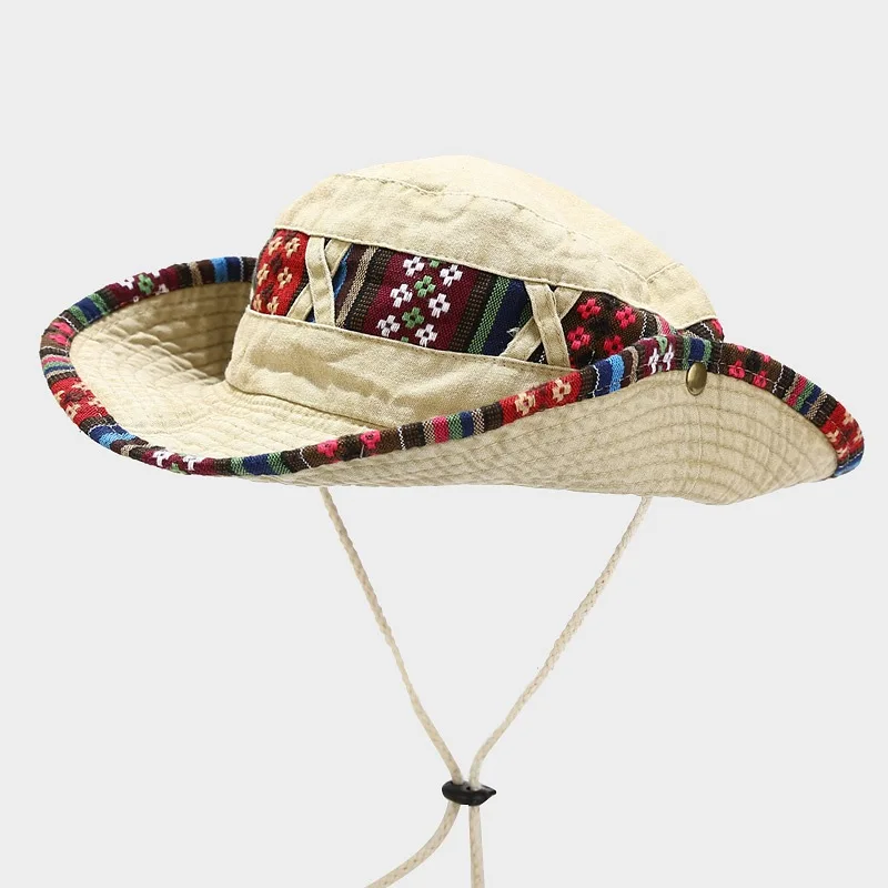 De vară în aer liber, Drumeții, Pescuit Parasolar Bumbac Vânt Național de Culoare Solidă Găleată Pălărie de Călătorie în aer liber la Soare Capac pentru Bărbați și Femei . ' - ' . 3