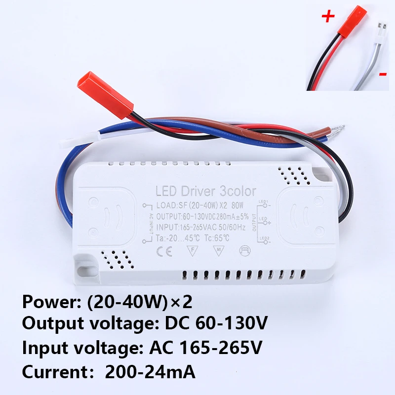 De înaltă Calitate 3colors Driver LED 12-24W 20-40W 30-50W 40-60W Adaptor Pentru Alimentare AC 165-265V Unitate de Iluminat, Transformatoare . ' - ' . 3