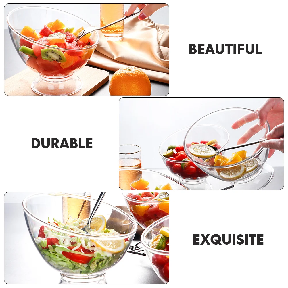 Diagonala Castron Salata de uz Casnic inghetata Accesoriu Multi-funcția de Fructe Desert Delicat Transparent de Alimentare Fleac Mini Plăci . ' - ' . 3