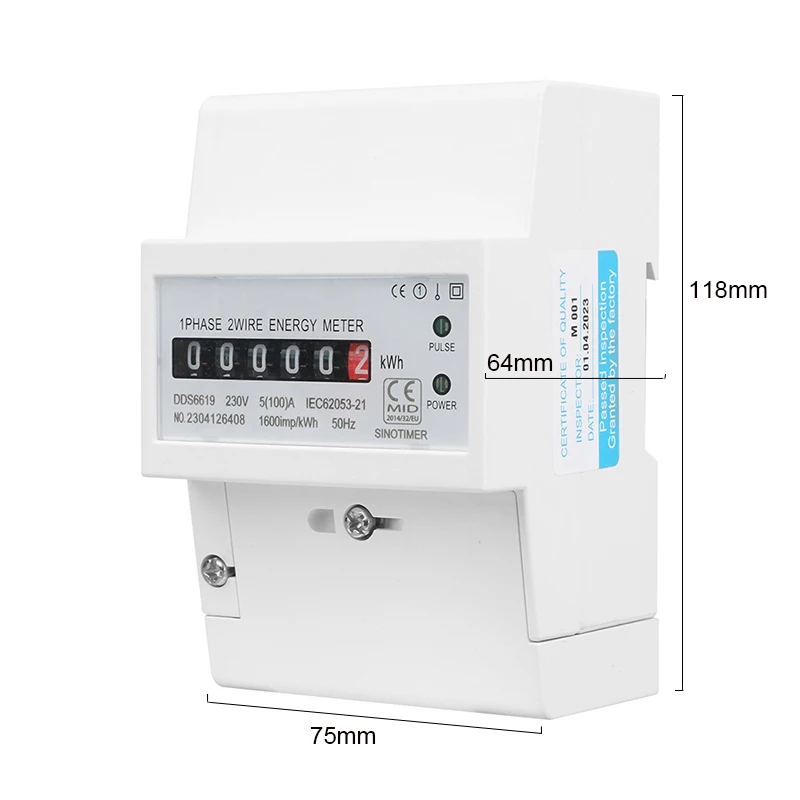 Electrice de uz casnic pe Șină Din monofazat Contor de Energie AC 220V 100A kWh Contra Consumului Analogice de energie Electrică Gague Wattmeter . ' - ' . 3