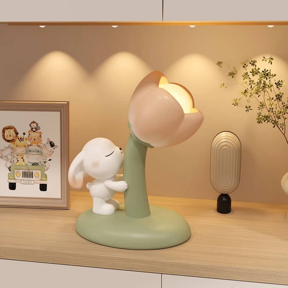 Kawai Accesorii Creative Iepure Ornamente Lampă De Masă Decorare Dormitor Accesorii Noptieră Decor Decor Acasă Cadou . ' - ' . 3