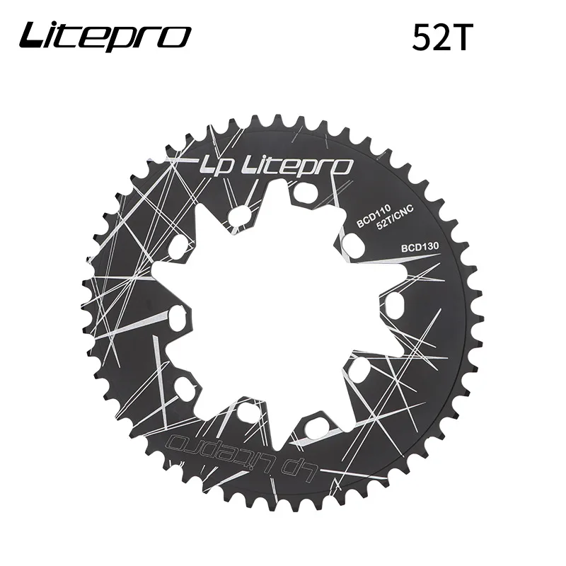 Litepro Aluminiu-Aliaj de Drum/Pliere Biciclete Pinioane Ovale 110/130BCD Angrenajul Angrenajul 52/54/56/58/60T Accesorii pentru Biciclete . ' - ' . 3